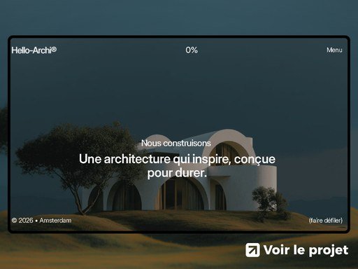 Page d’accueil du site Hello-Archi